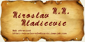 Miroslav Mladićević vizit kartica